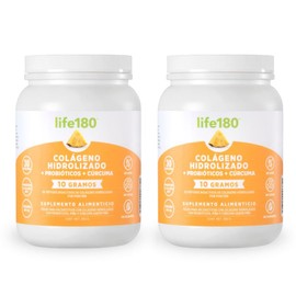 Life180 Dúo Colágeno Hidrolizado con Probióticos y Cúrcuma Sabor Piña Pack de 2                                                                       