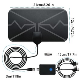 TOPOST Antena de TV Digital Interior, HDTV Antena para Television 1080P 4K con Amplificador de Señal