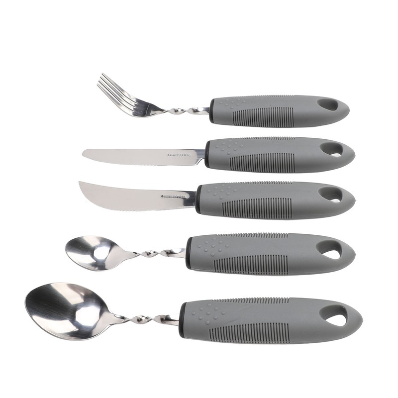 5pcs Bendable Adaptive Utensils Weighted Easy Grip Stainless Steel Special