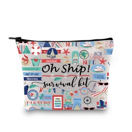GJTIM Cruise Ship Gift Cruise Vacation Bag Oh Ship! Survival Kit Travel Makeup Bag Cruise Accessories Cruise Lover gift for Cruiser (Oh Ship 2 Bag)