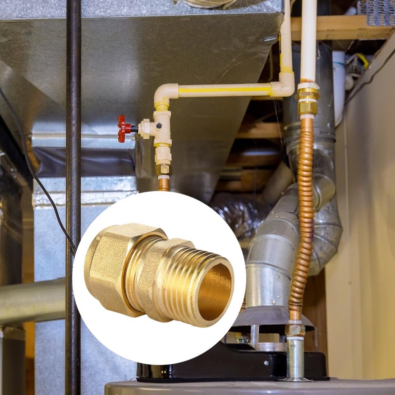 Pack of 2 Brass Compression Fitting for Copper Pipe with