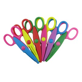 Honbay Pack of 6 Assorted Colors Kids Smart Paper Edger Scissors for Teachers, Students, Crafts, Scrapbooking, DIY Photos, Album, Decorative