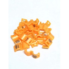 fpigeon 2.7mm 3mm 4mm 4.5mm 5mm Birds Leg Clips Open snap Canary Parrot Rings Bands Number Plastic 1-20 (2.7mm,Orange)