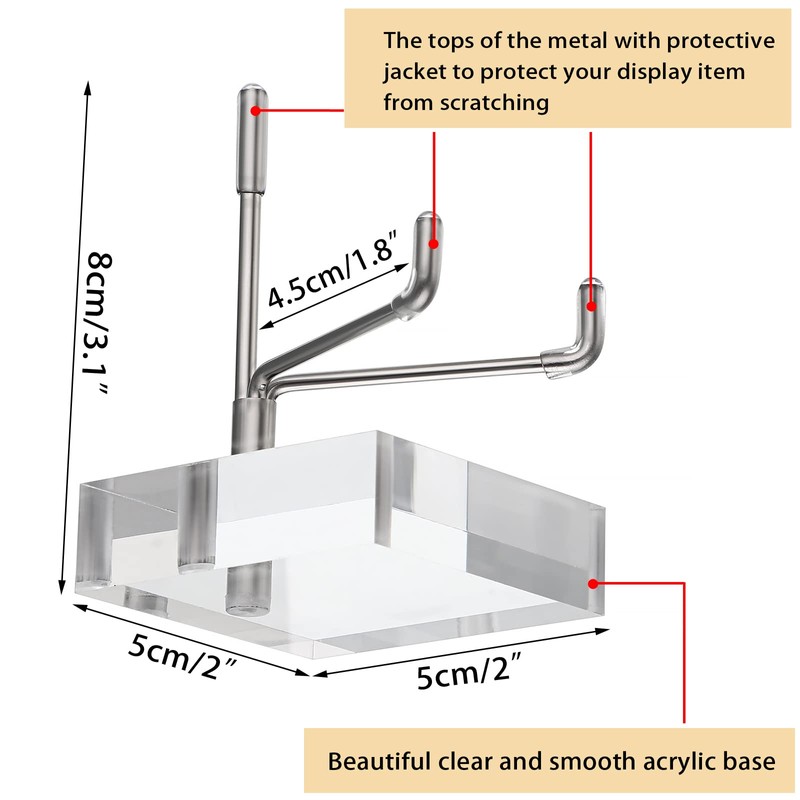 Hipiwe Adjustable Silver Metal Arm Display Stand Easel with Square