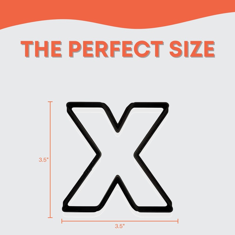 X Capital Block Letter Cookie Cutter with Easy Push Design