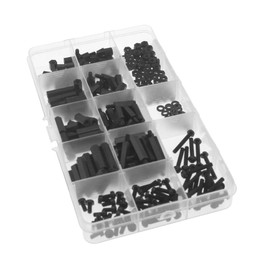 260pcs Black M-F Hex Spacers Screw Nut M3 Nylon Stand-off Assortment Kit