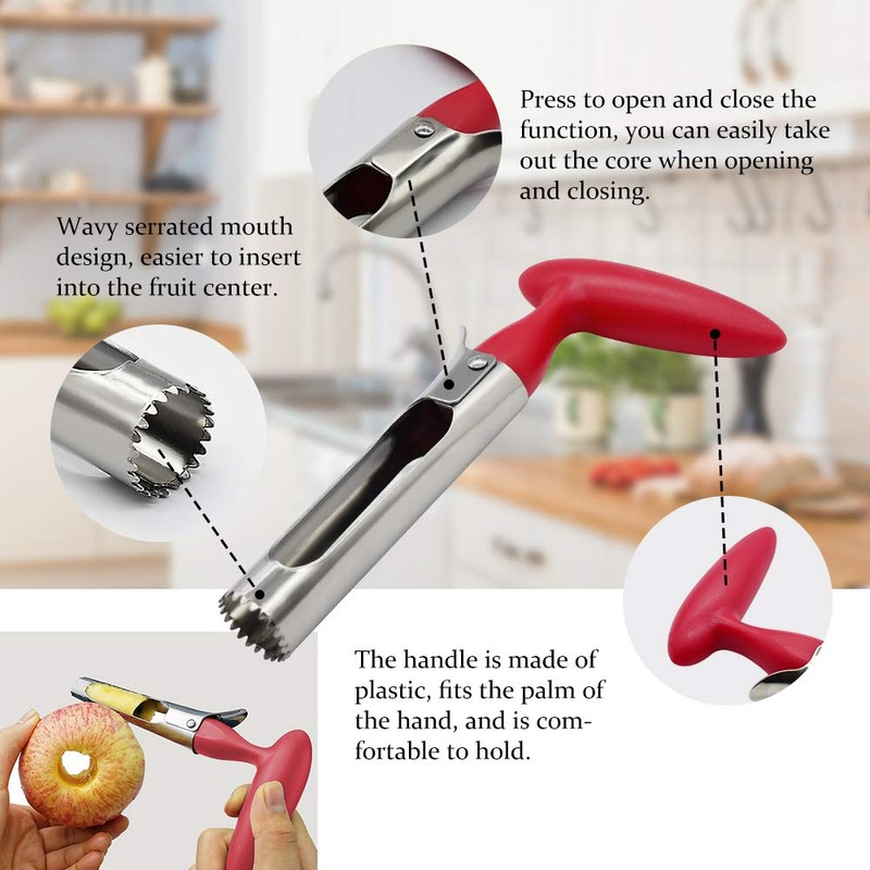 Apple Slicer & Corer Set — Divider, Apple Corer Remover,