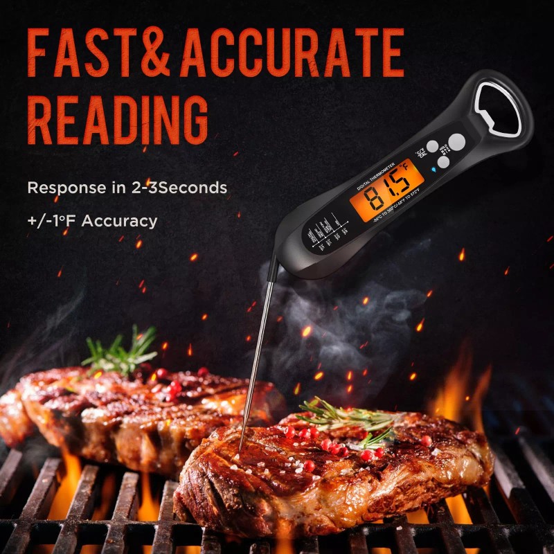 ROUUO Meat Thermometer Digital, Instant Read Meat ThermometerI for Grill