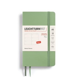 LEUCHTTURM1917 - Weekly Planner 2025, Softcover, Pocket (A6), Sage (Jan 1 - Dec 31, 2025)