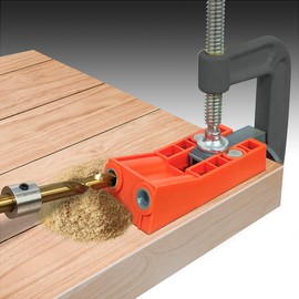 Gunpla 45pcs Twin Pocket Hole Jig Kit, Woodworking Holes Drilling Tools with Step Drill Driver Bit Screws Allen Wrench Accessories for Strong Wood Joints