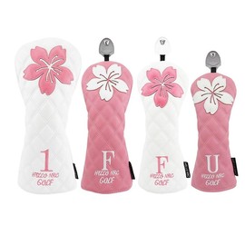Golf Headcover Driver 440cc 460cc Wood Cover Utility UT Cover Cherry Blossom (Pink, Wood)