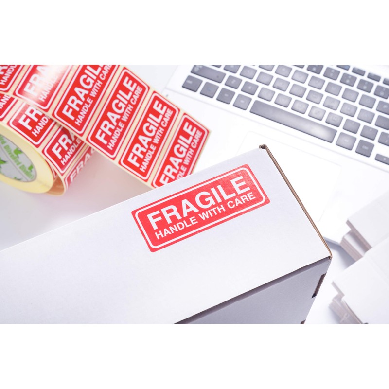 OliveBird Fragile Stickers 90 x 35 mm Large Labels White