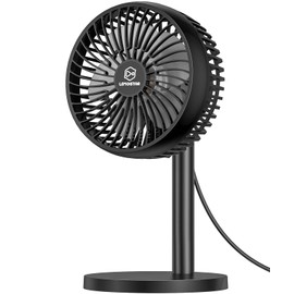 6 Inch Desk USB Fan with 4 Strong Wind, Small Personal Desktop Fan with Adjustable Height, Quiet Table Fans with 72°Rotation, 1.8m Cord, Easy to Clean, Portable Electric Office Cooling Fan for Home