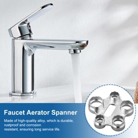 Aerator Mounting Spanner, 10-in-1 M16 / M18 / M20 / M22 / M24 / M28 Aerator Service Spanner, Replacement Aerator Tap Strainer Tool, with 1 Roll PTFE Plumber Tape