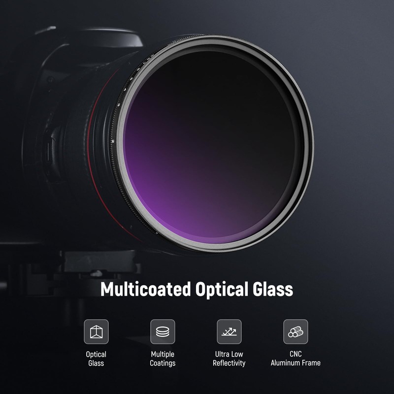 NEEWER 82mm Variable ND Filter ND2-400 (1-9 Stops) with 3x