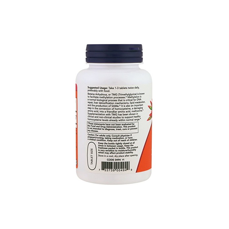 NOW TMG 1000mg, 100 Count (Pack of 2)