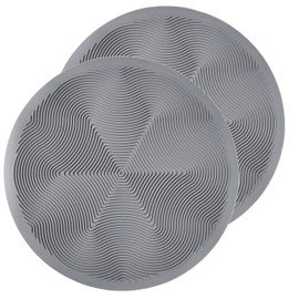 Silicone Hot Pot Holder Mats 12in (2-PCS) - Heat Resistant Countertop Protector with Non-Slip Geometric Pattern, Easy Clean Kitchen Trivet for Dining Table, Stove Top, Counter Safe Large Grey