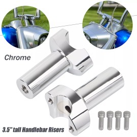 Chrome 3 1/2" Handlebar Risers For Harley Fat Boy Lo Heritage Softail Sportster