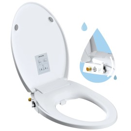 Hibbent Non-Electric Elongated Bidet Toilet Seat Slow Close Bidet Attachment