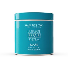 Hair Bar NYC Ultimate Hair Repair System Revival Hair Mask - Protein Repair Boost for Dry Damaged and Color Treated Hair, Infused with Marine Keratin & Biotin 16.9oz 500ml