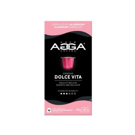 Café Agga - Dolca Vita Coffee Capsules - Light / Medium Roast Espresso - 100% Arabica - Smooth & Creamy - Compatible with all OriginalLine Machines - 3/6 Intensity - 60 Cups Coffee - 6 x 10 Box/Capsules