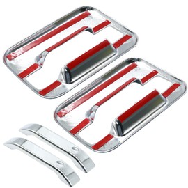 Zreneyfex 2 Pack Chrome Door Handle Covers, Robust Door Cover, Replacement for Ford F Series 150 2004 2005 2006 2007 2008 2009 2010 2011 2012 2013 2014 2-Door Model Without Keypad