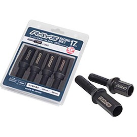 RAYS 74130000311BK 17HEX Racing Bolt Set L35 Medium Type Lower Neck Length 1.1 inches (28 mm) M14X1.25 Black Plated, Pack of 4