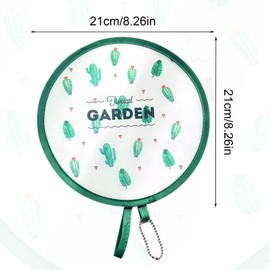 MIVAIUN 6 Pieces Round Folding Handheld Fan, Foldable Fan Round, Pop Up Fan Set, Summer Foldable Fan, Manual Fan, for Wedding Party Home Decor Personal Decoration (Random Color)