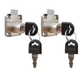 VictorsHome Cam Drawer Lock - 3/4 Inch (19mm) Bore 7/8 Inch (21mm) Cylinder Length Chrome for Office Desk Cabinet Door, Keyed Alike, 2 Pcs