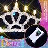 Kilshye Light Up Rhinestone Tiara Silver Tiaras Headband Birthday Costume