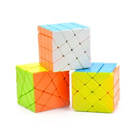 Yealvin 4x4x4 Speed Cube Set, Magic Cube Bundle of 4x4 Windmill Cube Fisher Cube and Axis Cube 4x4 Stickerless Cube Brain Teasers Puzzle Toys Colorful 3 Pack