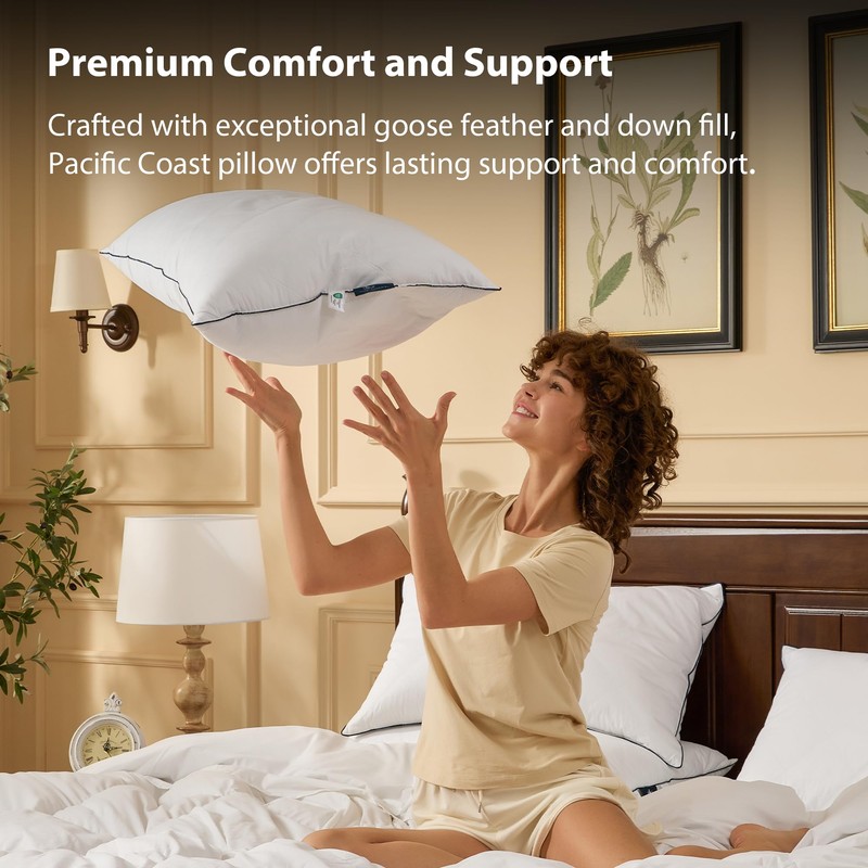 Pacific Coast Bed Pillow, Luxury Hotel Collection Goose Feather &