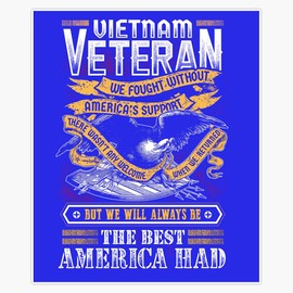 HOF Trading Vietnam Veteran We Fought Without America's Support Vinyl Sticker Waterproof Decal Laptop Wall Window Bumper Sticker 5"