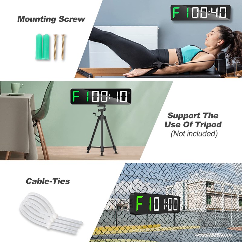 Gym Timer 15" Large LED Display Wall Clock | Interval