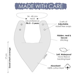 Lovjoy Bandana Dribble Baby Bibs, Adjustable Snaps Fits Newborn to 3 Years, 5 BIB Pack (Little Star)