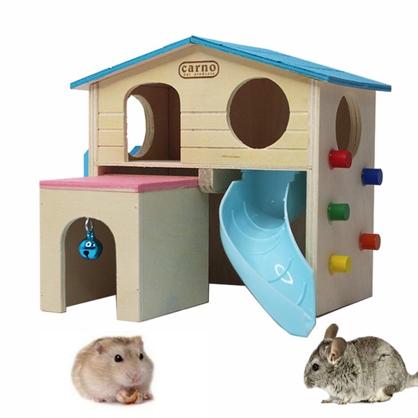 kathson Hamster House Pets Small Animal Hideout with Funny Climbing