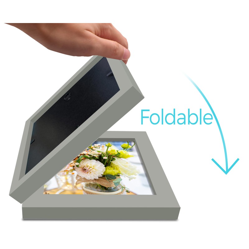 JD Concept Double 4x4 Square Combo, Grey Wood Picture Frame,