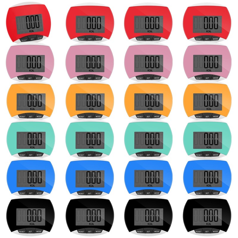 Copkim 24 Pcs Pedometer for Walking Bulk LCD Step Counter