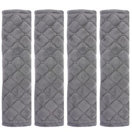 Seat Belt Pad Car Seat Belt Shoulder Pads, 4 Pieces Seat Belt Pad Velvet Surface, Cover Shoulder Strap Pad for Car, for Adults, Children (4 Pieces Grey)