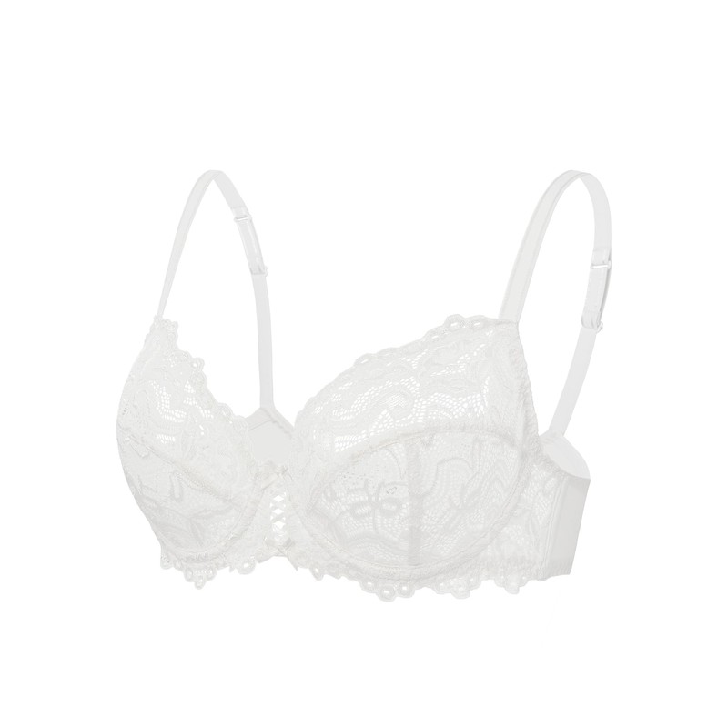 Wingslove Sujetador balconette sin relleno de cobertura completa para mujer,