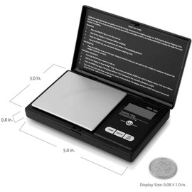 Pocket Scale 0.01g to 500g Portable Digital Kitchen Weighing Scale, Mini Digital Scale High Precision for Gold, Jewellery, Food, Herb and Coffee with Back-Lit LCD Display