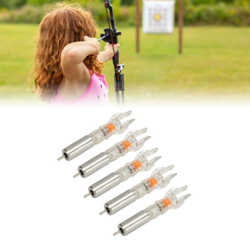 5PCS LED Lighted Nocks Plastic Shell Easy Installation for 6.2mm