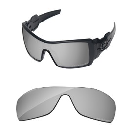 PapaViva Replacement Lenses for Oakley Oil Rig Sunglass, Chrome Silver, Oil Rig