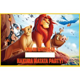Set of 20 Jungle King-Themed Happy Birthday Invitation Cards & Envelopes – Lightweight (240g), Postcard Style Invites for the Perfect Party Pack