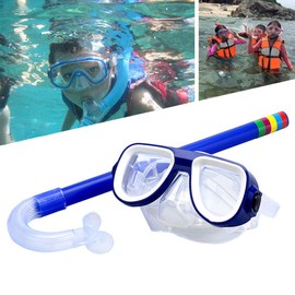 Children's snorkeling Scuba Snorkeling Maske Swimming Goggles Glasses with dry Snorkels Tube Equipment Non-Toxic Diving Gear 3-8 Years-Green