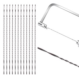 VooGenzek 12 pieces 8# scroll saw blades with spiral teeth, round saw blades, spiral scroll saw blades, for plastic cutting, saws, carving (8#)