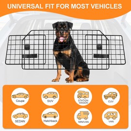 MBR&MBS Dog Barrier for SUVs & Van Vehicles Trucks Adjustable Large Pet Car Gate Universal-Fit Divider Cargo Area Dogs Car Accessories Safety Travel Heavy-Duty Wire Mesh Dog Car Guard