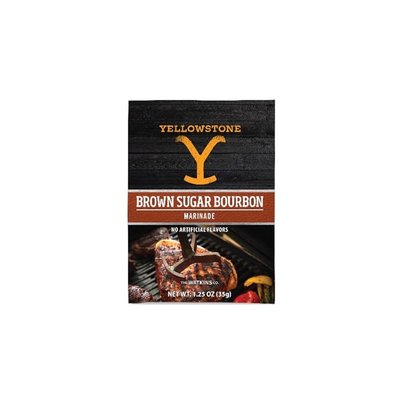 Yellowstone Brown Sugar Bourbon Marinade, 1.25 Ounce (Pack of 12)