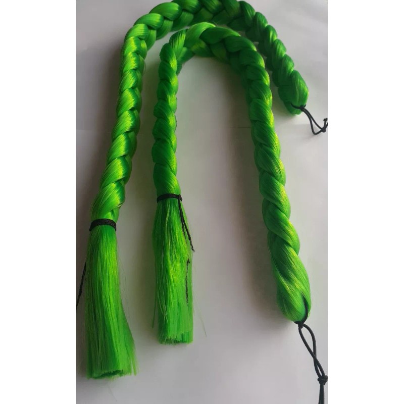 Bootleg Par De Trenzas Cabello Sintético 55 Cm Color Verde