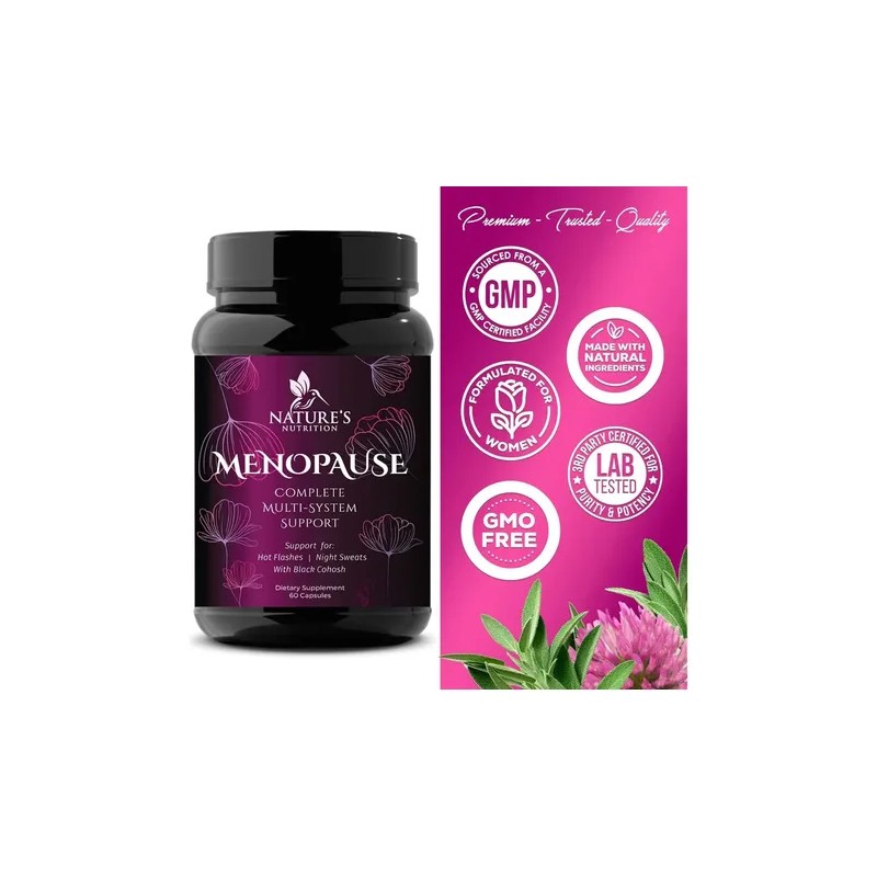 Suplemento Menopausia Natures Nutrition Cohosh Negro Dong Quai 60 Cápsulas